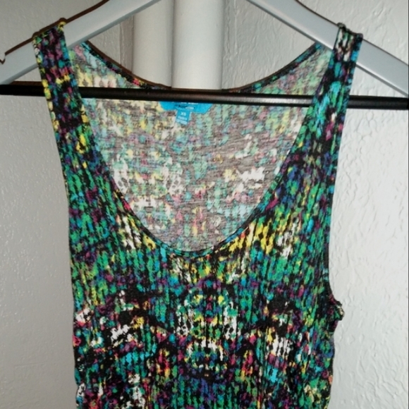 Derek Lam Black Abstract Multicolor Stretch Knit Tank Top Design Nation XS S - Picture 5 of 5